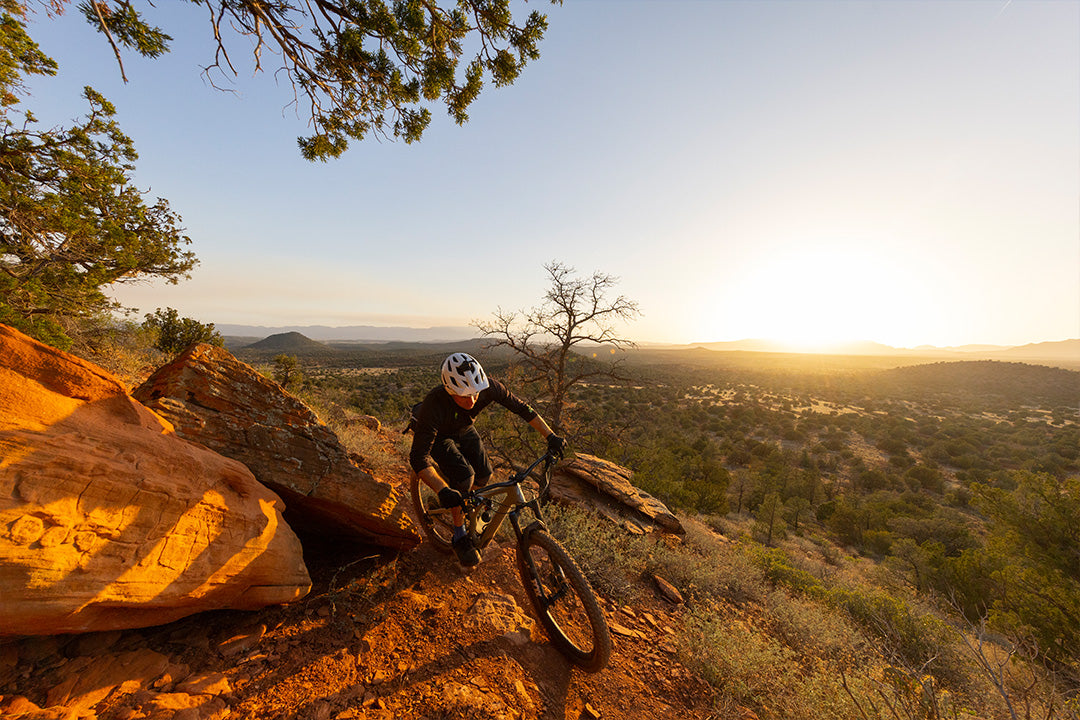 mountain biker riding in the morning in Sedona Arizona