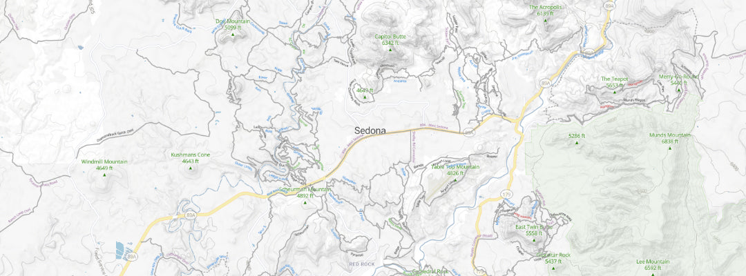 map of mountain bike trails around Sedona Arizona