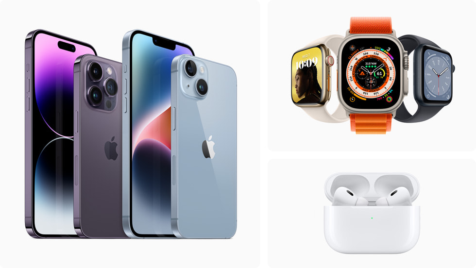 Diferentes modelos de iPhone 14 y 14 Pro, Apple Watch y AirPods Pro que se pueden financiar en Mac Center