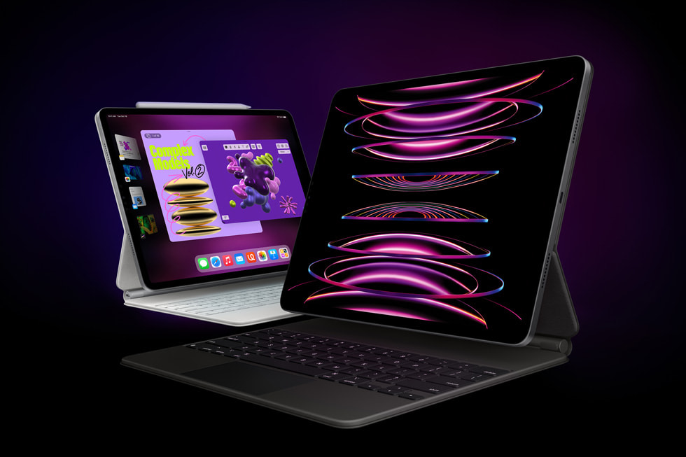 Dos iPads Pro enlazados con Magic Keyboard