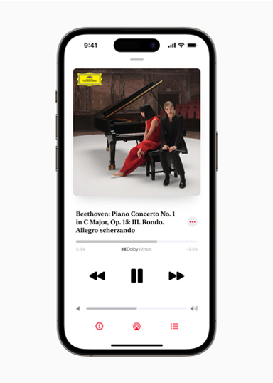 iPhone muestra la reproducción de una pista en Apple Music