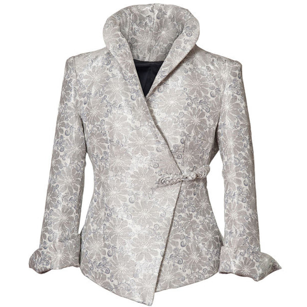 Washable Floral Jacket - Silver – Wonderland Boutique