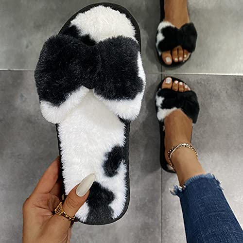 fuzzy chanel slippers