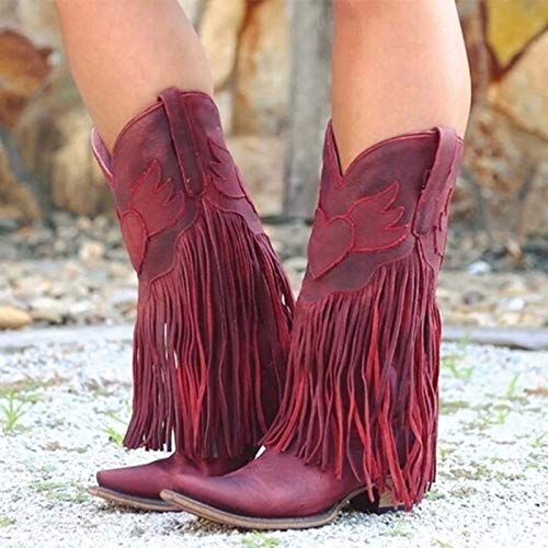 platform red cowboy boots