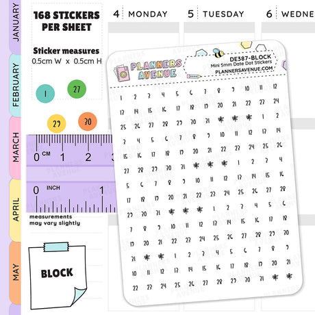 SKETCH MINI CALENDAR Planner Stickers – EbeeGbee