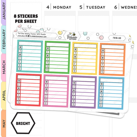 5 Row Weekly Habit Tracker Stickers - Strawberry – Stickers by AshleyK