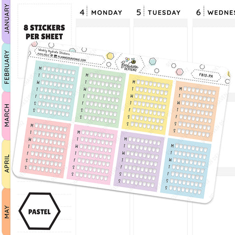 5 Row Weekly Habit Tracker Stickers - Pastel – Stickers by AshleyK