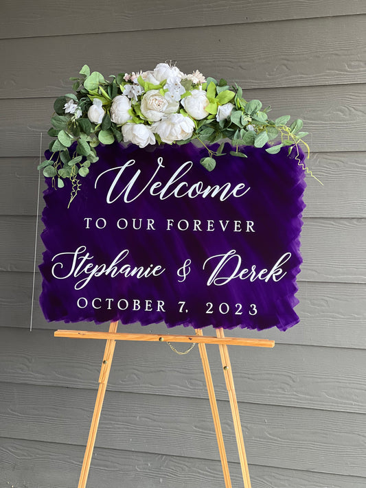 Clear Acrylic Wedding Welcome Sign, Bridal Shower Sign