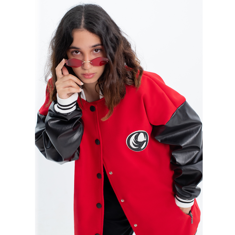 red champion varsity jacket