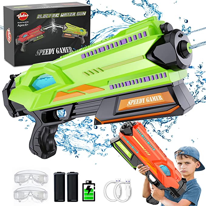 VATOS Rechargeable Laser Tag Set - 4 Infrared Guns with Vests, LED Lights,  Tactile Vibrations, and USB Charger for Kids and Adults