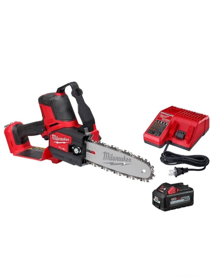 M18 FUEL 8 in. 18V Lithium-Ion Brushless HATCHET Pruning Saw Kit with 6Ah High Output Battery and Charger.