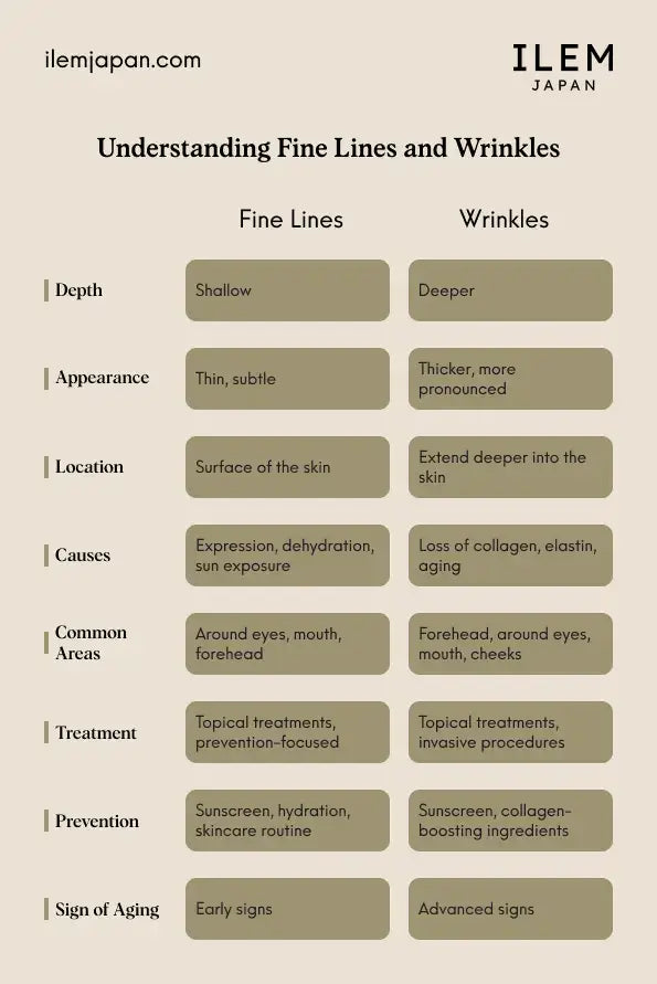 Difference between fine lines and wrinkles