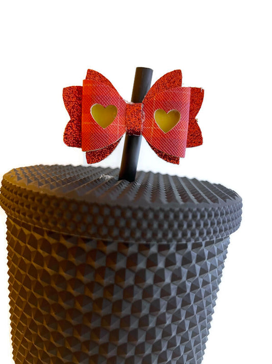 Pumpkin Thanksgiving Fall Straw Topper, Faux Leather Bow, Mini Bow