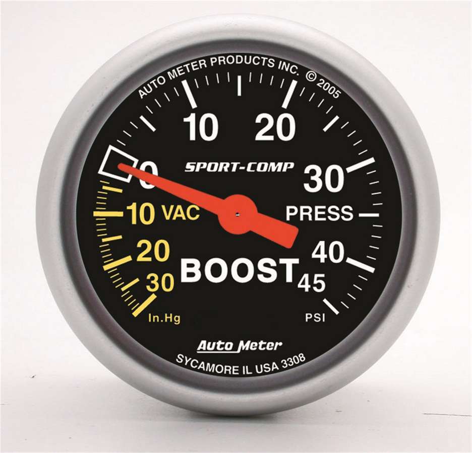 AUTOMETER 3308 2-1/16in Boost/Vacuum Gauge - Sport-Comp Series