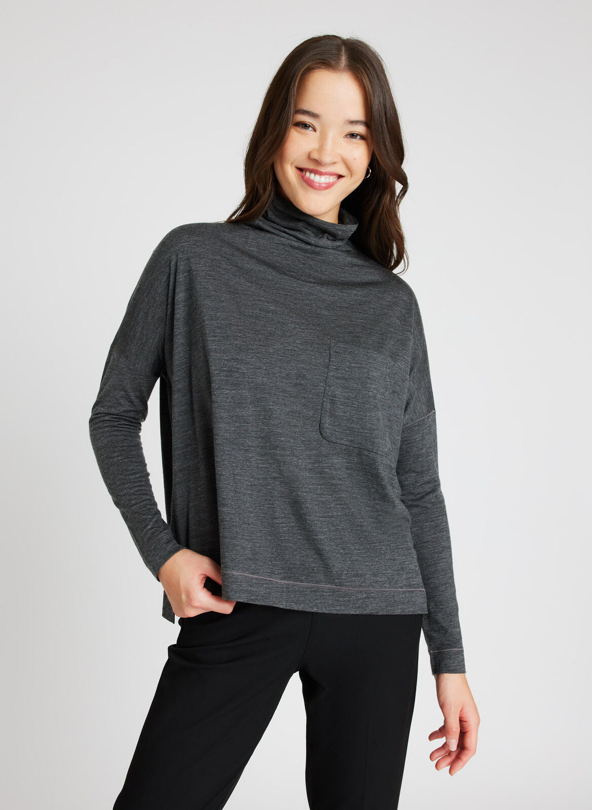 Merino Turtleneck Long Sleeve Tee