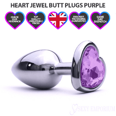 Heart Silver Butt Plug Silver