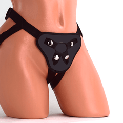 Black Leather Lux Universal Strap-on Harness