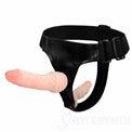 Dobbel Strap-On Dildo 6,5 tommer hvit