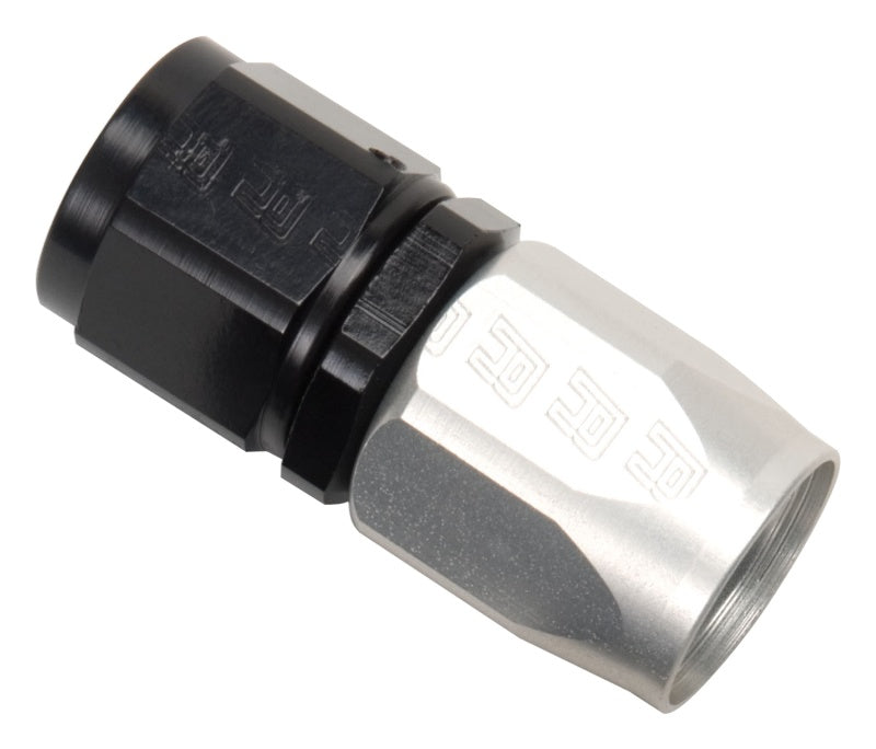 Russell Performance -10 AN Black/Silver Straight Full Flow Hose End