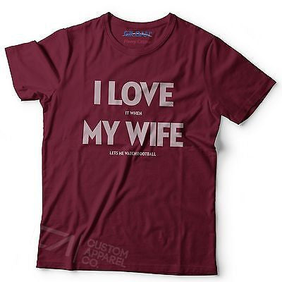 i love my wife funny football shirt joke mens sports top gift idea size s xxl