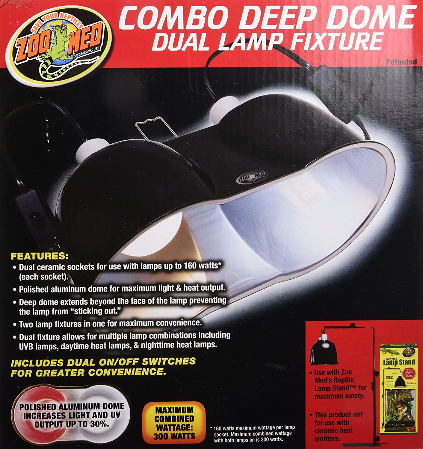 reptile dual lamp stand