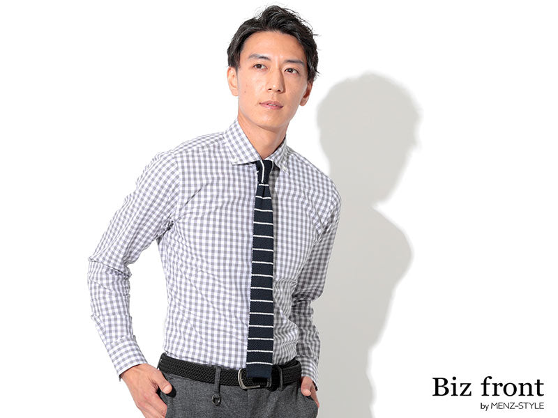 カラーギンガムチェックボタンダウンビジネスカジュアルシャツ 日本製 Designed by Bizfront in TOKYO