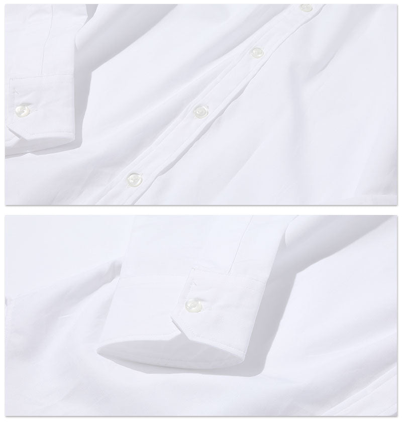 【普段の仕事はノーネクタイスタイルが多いからこそこだわる】形態安定ノーネクタイ専用ダブルラインデザインボタンダウンシャツ 日本製 Designed by Bizfront in TOKYO