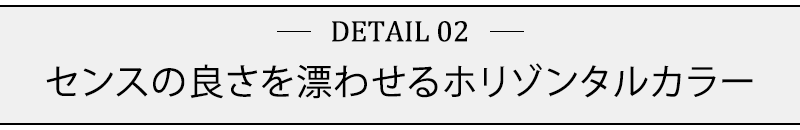 センスの良さを漂わせるホリゾンタルカラー