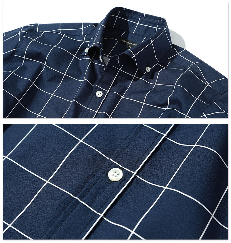 ワイドカラーボタンダウンウィンドウペンチェックシャツ 日本製 Designed by Bizfront in TOKYO