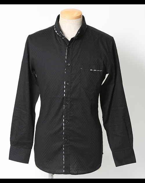 形態安定シャドウチェック二枚襟デザインボタンダウンシャツ Biz