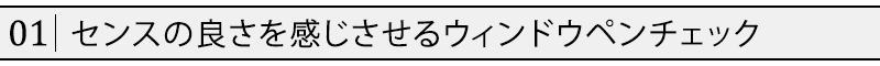 センスの良さを感じさせるウィンドウペンチェック