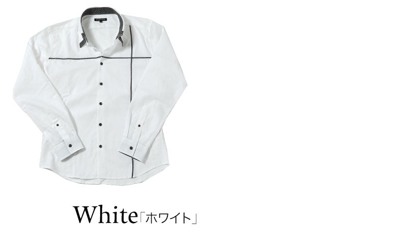 クロスラインデザイン２枚襟裏チェックボタンダウンシャツの色の種類