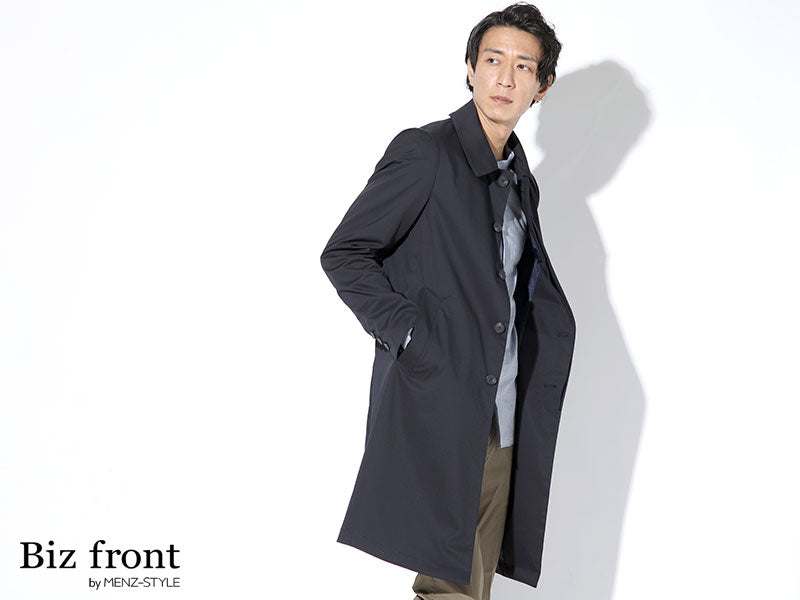 ステンカラーコート 新品 ＸＬ Navy premium-