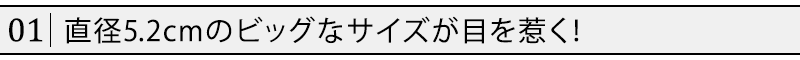 直径5.2cmのビッグなサイズが目を惹く！