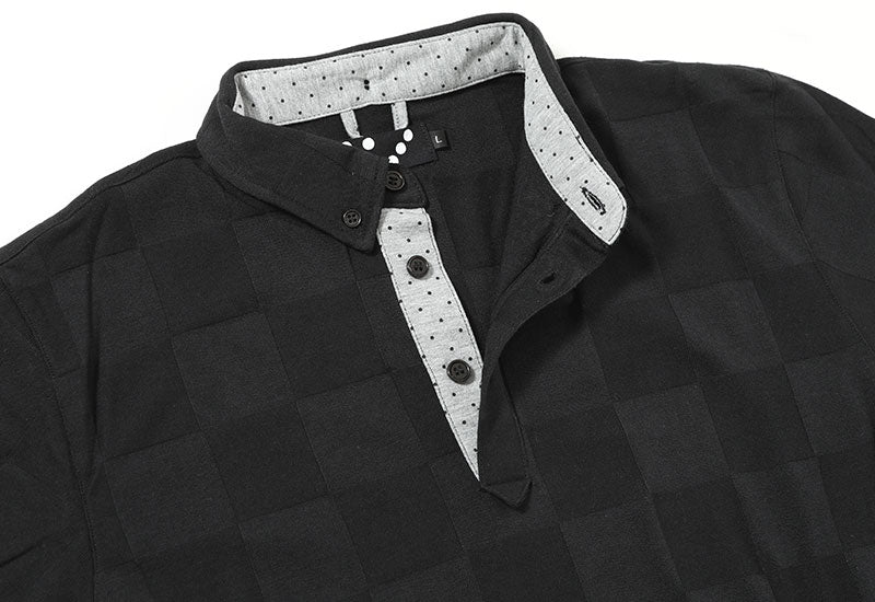 ブロックチェック半袖ポロシャツ×無地５分袖Ｔシャツ　２点セットの詳細画像