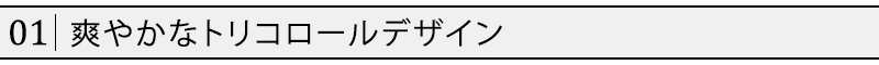 爽やかなトリコロールデザイン