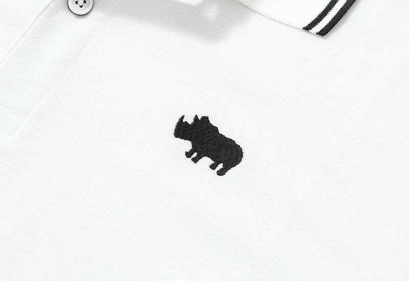 「セール品」刺繍ロゴデザイン半袖ポロシャツの詳細画像