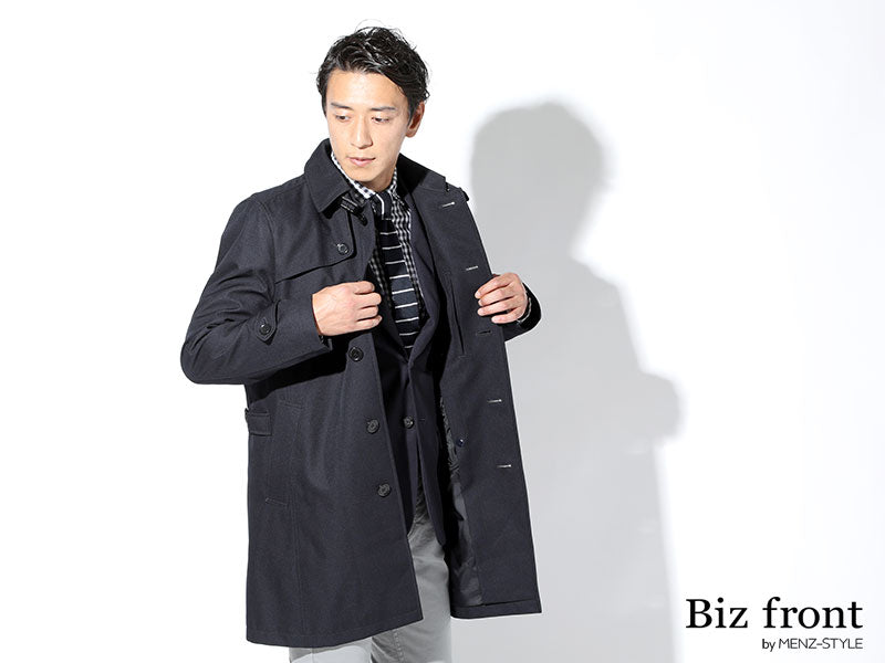 19AW/BERZI COAT/ステンカラーコート/S/ウール/BLK - コート