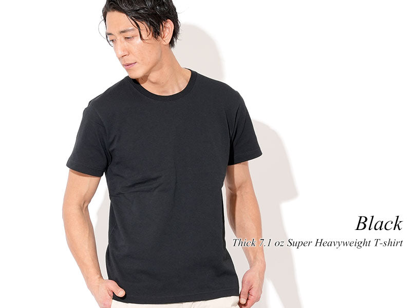 厚手 7.1オンス 黒 Tシャツ メンズ 半袖 おしゃれ クルーネック