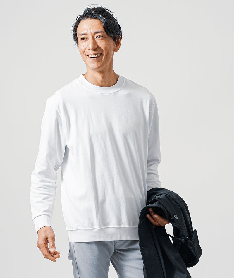 30代メンズ3点コーデセット　黒長袖カバーオールジャケット×白長袖Tシャツ×グレースリムチノパンツ