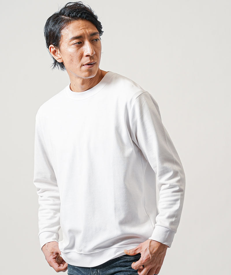 30代メンズ3点コーデセット　黒MA-1ブルゾンジャケット×白長袖Tシャツ×インディゴスリムテーパードデニムパンツ