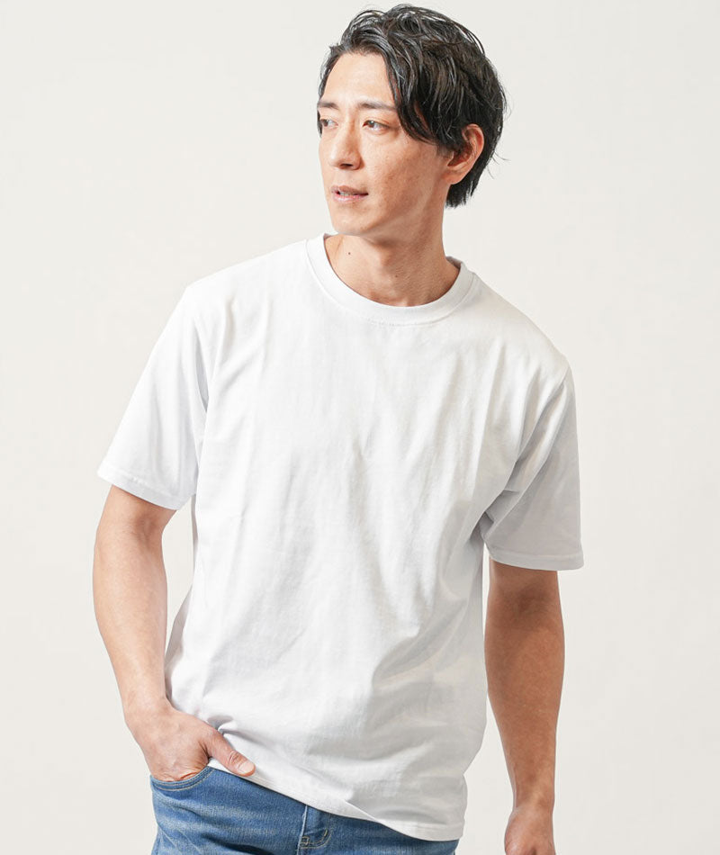 30代メンズ3点コーデセット　グレー7分袖セミロングパーカー×白半袖Tシャツ×ブリーチスリムアンクルデニムパンツ