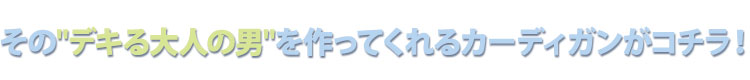 そのデキる大人の男を作ってくれるカーディガンがコチラ