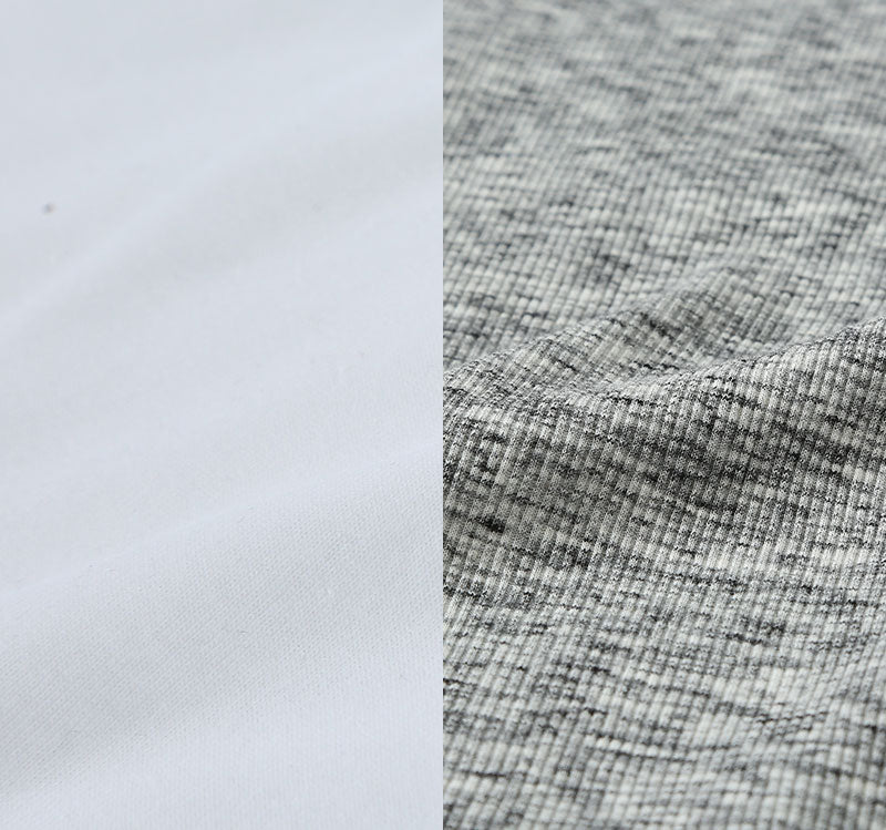 太リブ杢デザインテレコ半袖カットソー