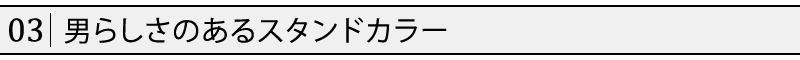 男らしさのあるスタンドカラー