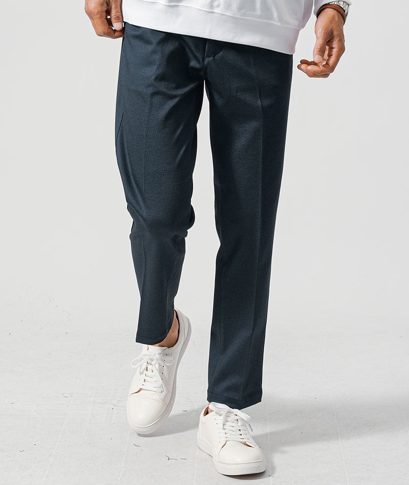 40代メンズ3点コーデセット　ネイビー長袖テーラードジャケット×白長袖Tシャツ×ネイビースラックスパンツ