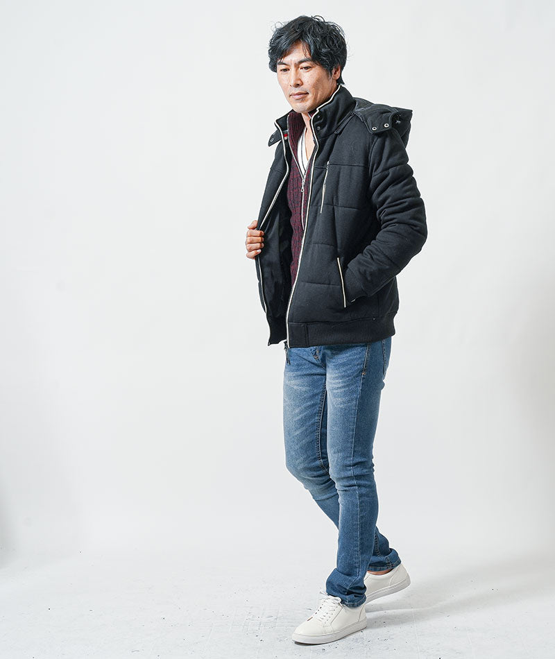 代 メンズファッション 冬服 男性 カジュアル 3点コーデセット 黒