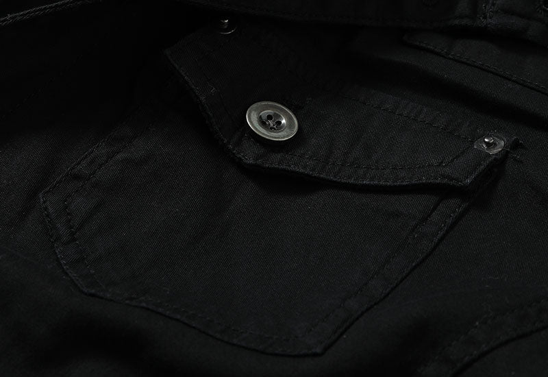 フェイクレイヤードデザインストレッチシャツパーカーの詳細画像