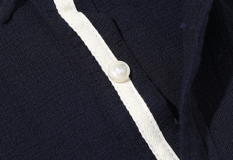 綿麻７分袖シャツ×半袖ボーダーＴシャツ　2点セットの詳細画像