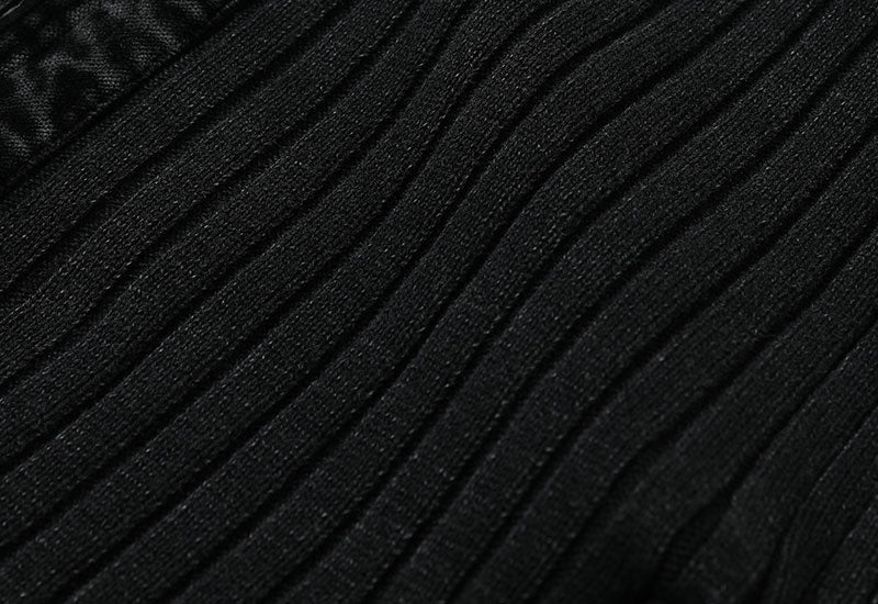 ベロアポケットデザインリブ編みスタンドジャケットの詳細画像